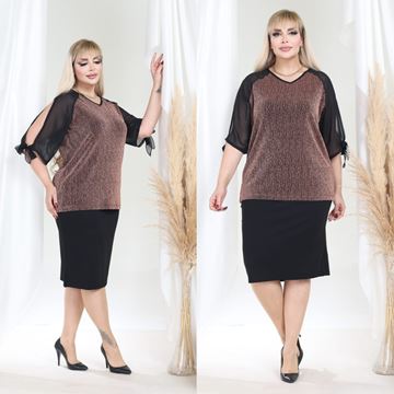 Picture of CURVY GIRL PARTY TOP WITH CHIFFON SLEEVE